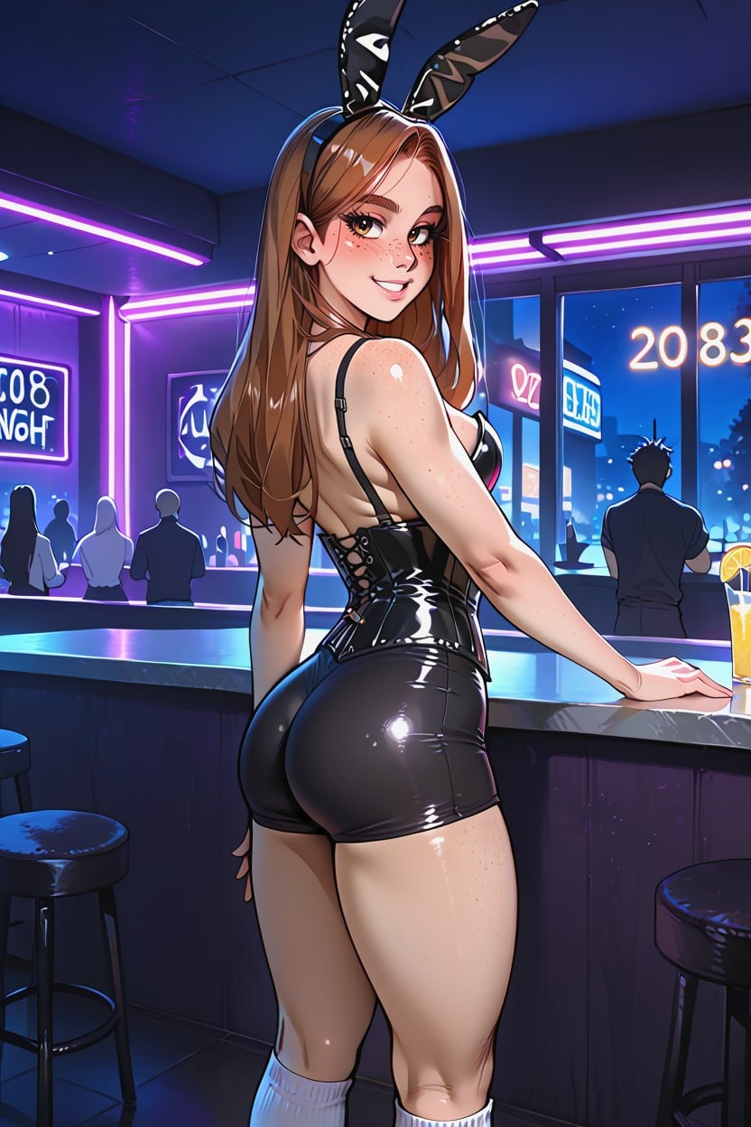 Nightclub, Cheeky Hotpants, Freckles Hentai AI Porn