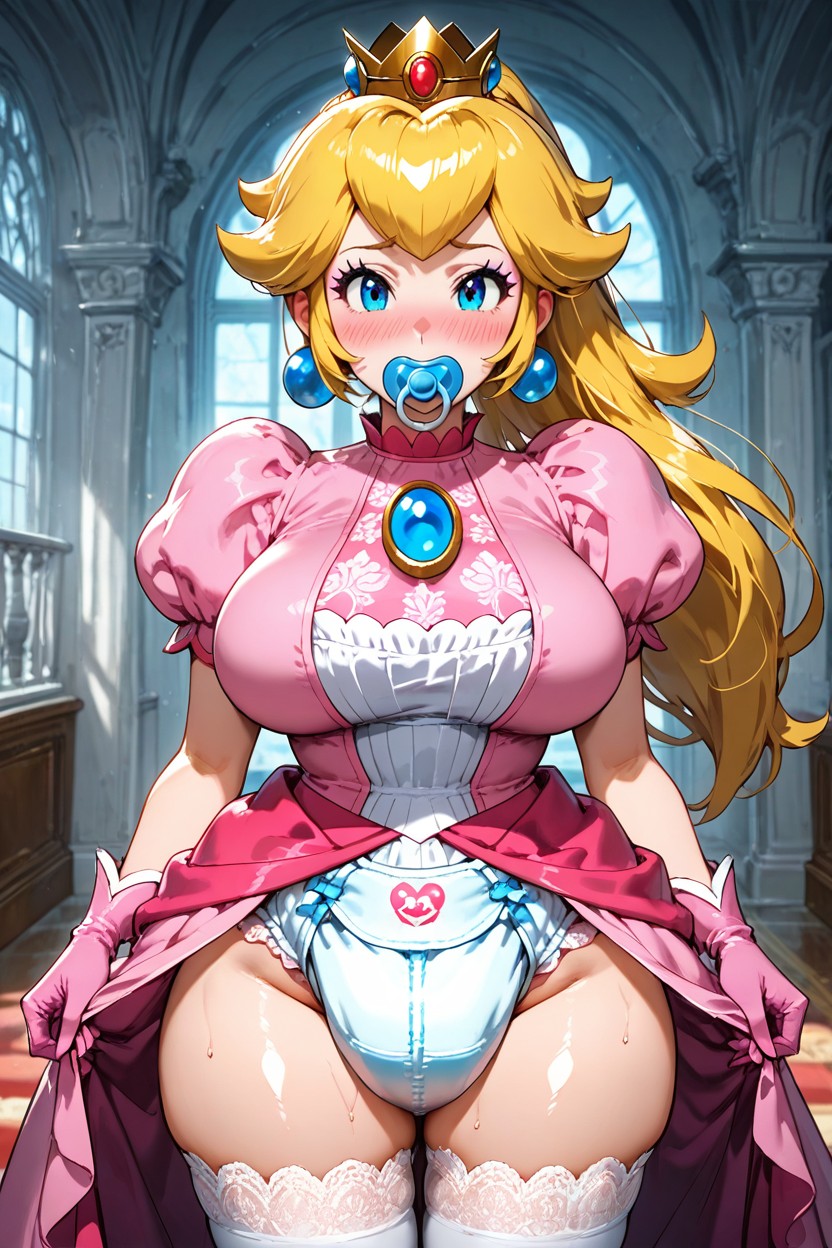 Exposed Crotch, Thing High Socks, Oversized Hyperdiaper AI Porn