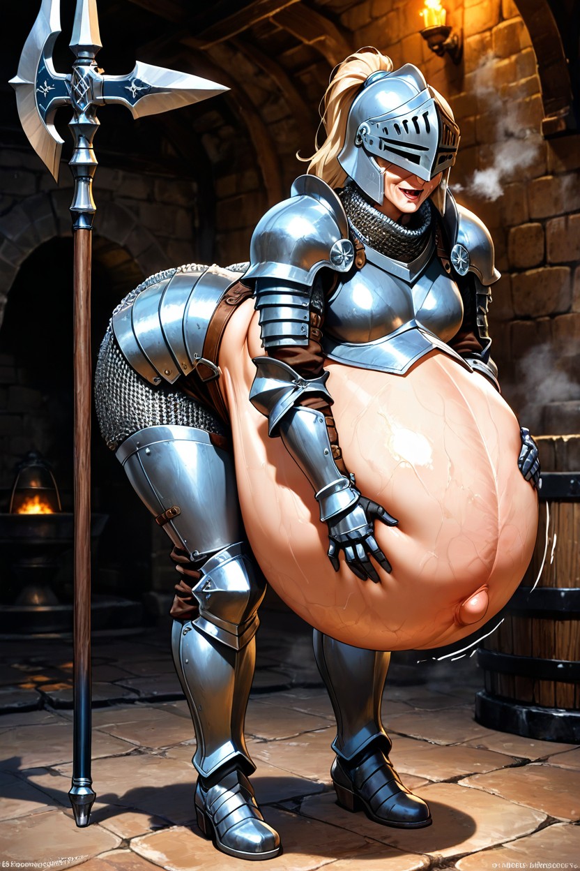 Hyper Pregnant Stomach, Small Breasts, Stomach Bigger Than Her Hentai AI Porn