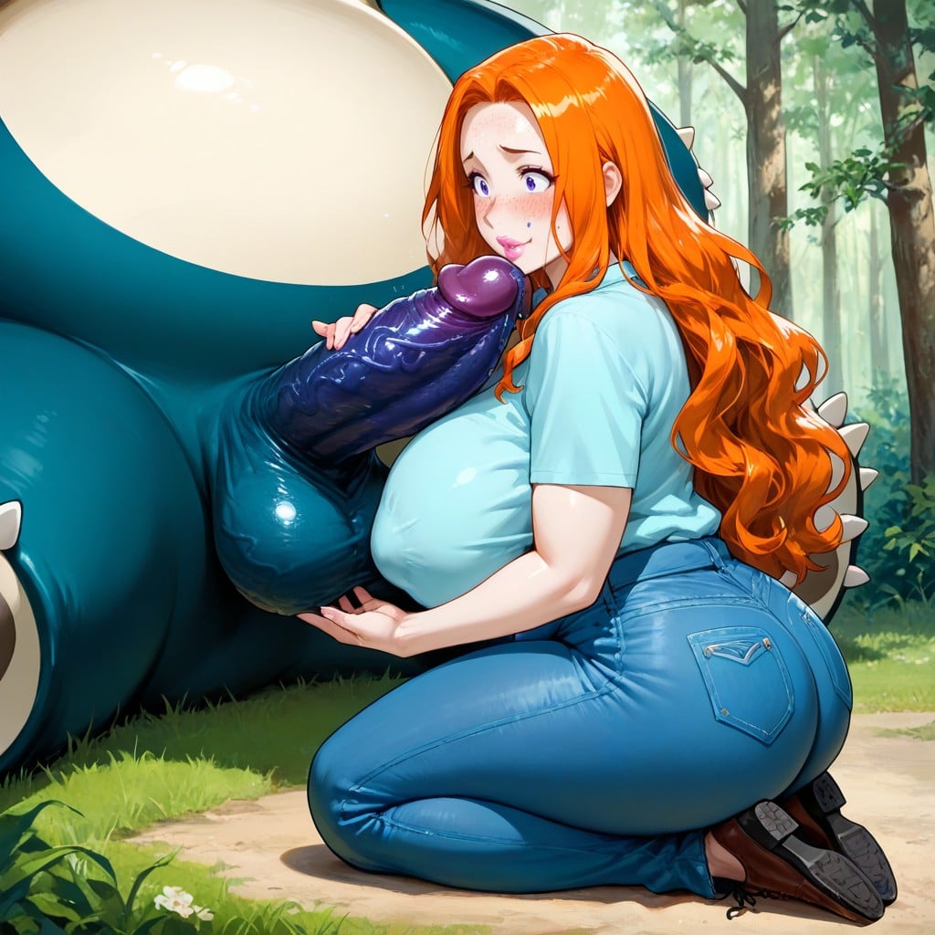 Side View, Gigantic Perfect Boobs, Kneeling Pose Hentai AI Porn