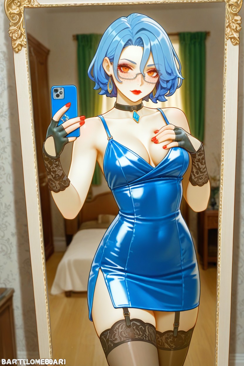 Closed_mouth, Shiny_clothes, Hourglass Hentai AI Porn