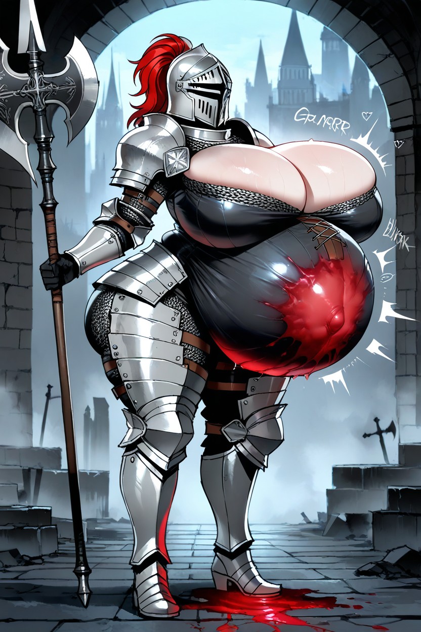 Hands On Impossible Stomach, Hyper Pregnant Stomach, Well Protected Hentai AI Porn