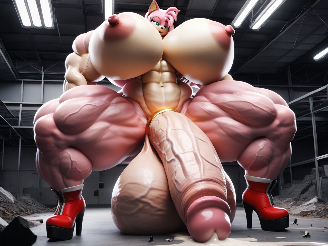 Full Body, Hyper Testicles, Hyper Big Muscles Furry AI Porn