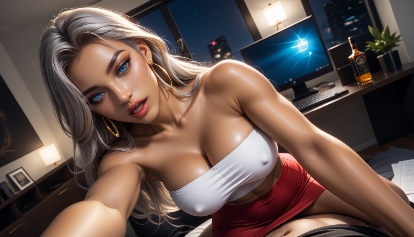 Perfect Details, Gold Hoop Earrings, Selfie AI Porn