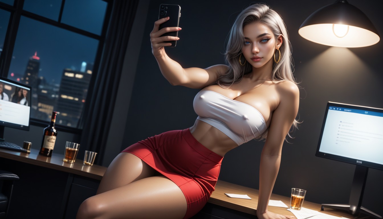 Party, Night, White Tube Top AI Porn