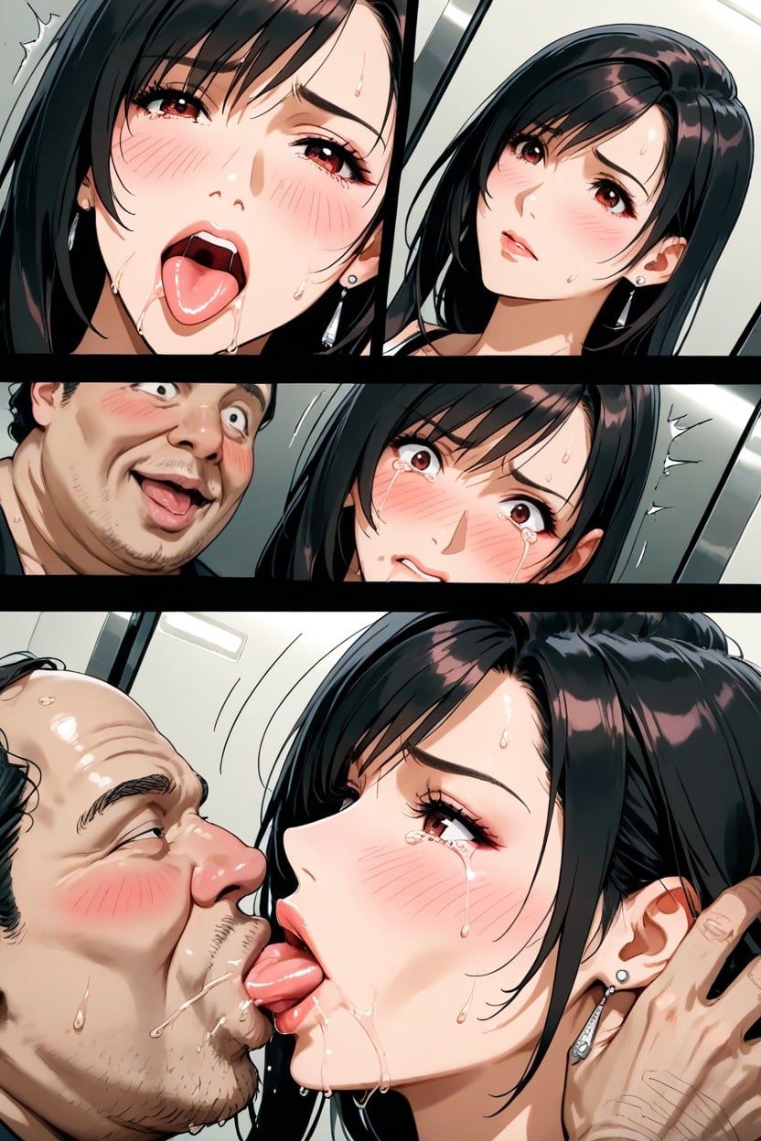 Crying (not Happy), Blush, Deep Kiss Hentai AI Porn
