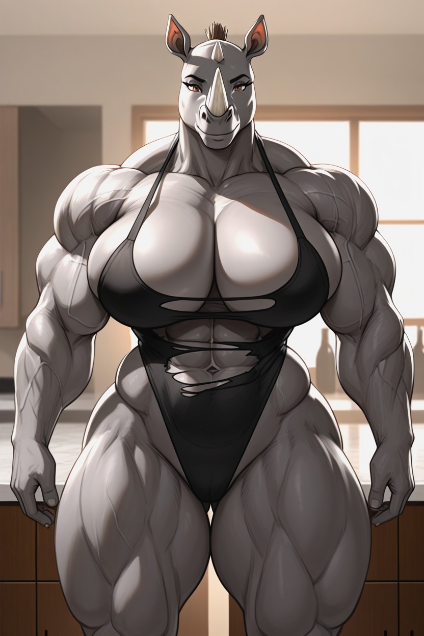 Ripped Muscles, V Muscles, 주방 퍼리 AI 포르노