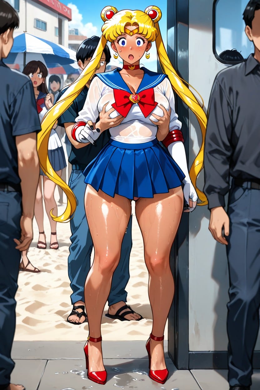 Vista Frontal, Emphasize Taller Female, Ultra Detailed Hentai IA