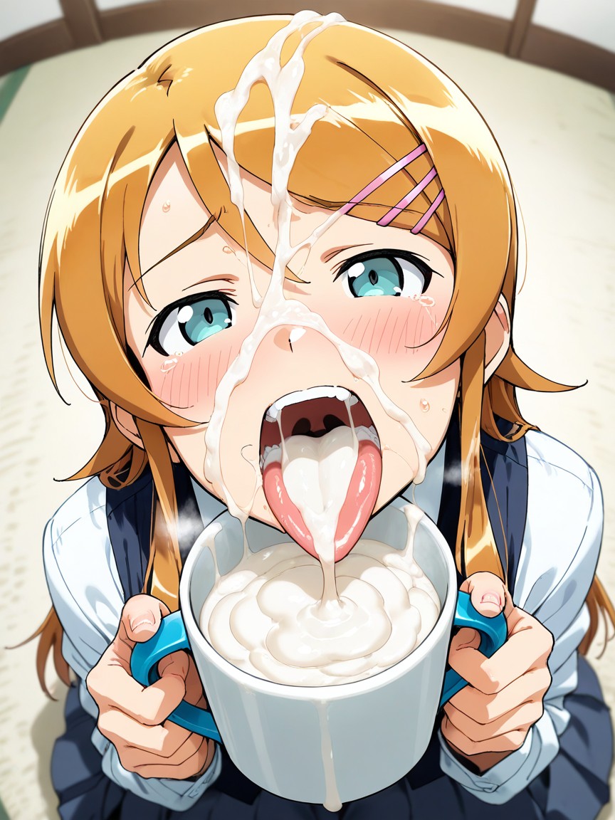 Mouth Open, Hyper Detailed Cum, Hyper Detailed Tongue Hentai AI Porn