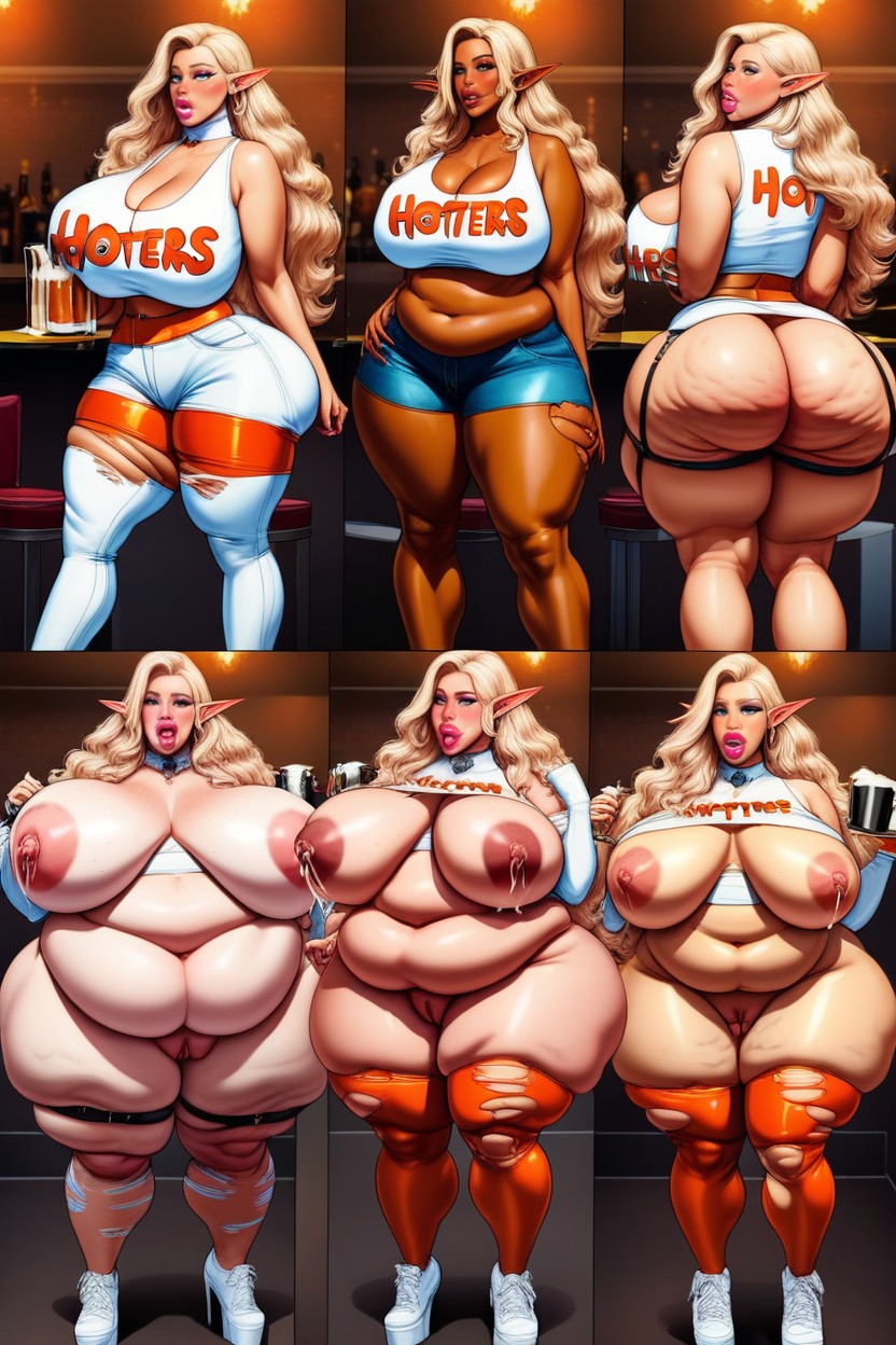 Gigantic Overflowing Tits, Mega Milk, Extremely Large Lips BBW AI Porn