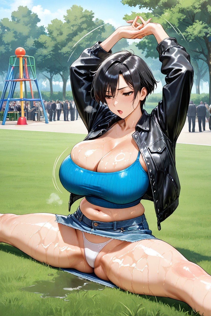 Massive Breasts, Perfect Face, A Woman Doing Flexibility Exercises Hentai AI Porn
