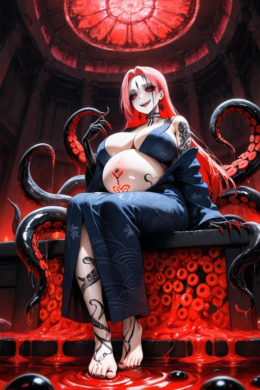 Red Sclera, Long Eldritch Tail, Sharp Teeth Hentai AI Porn
