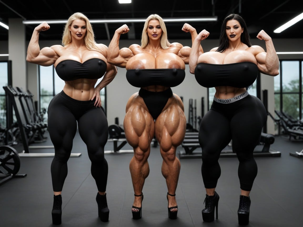 Thicc Thighs, Gigic Serratus Erior, Hyper Muscular Body AI Porn