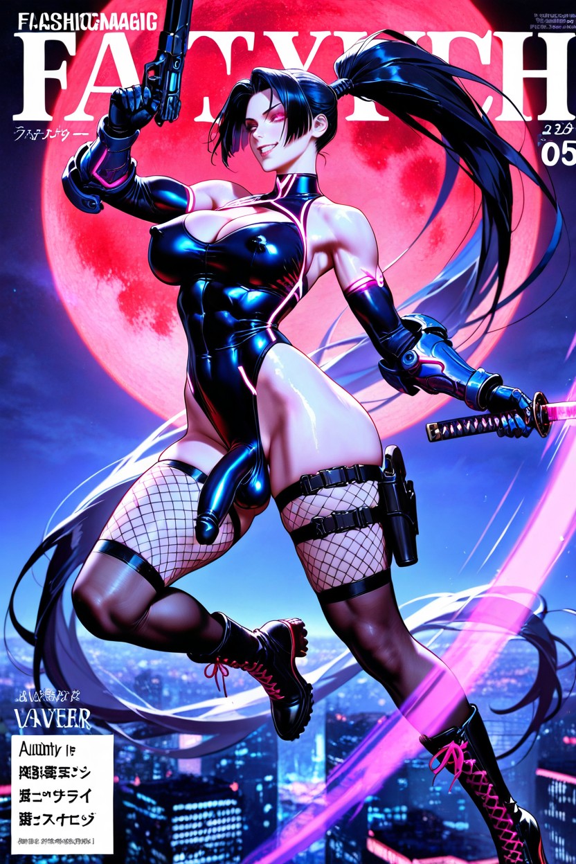 Tight Fit, Japanese, Fashion Magazine Cover Hentai AI Porn