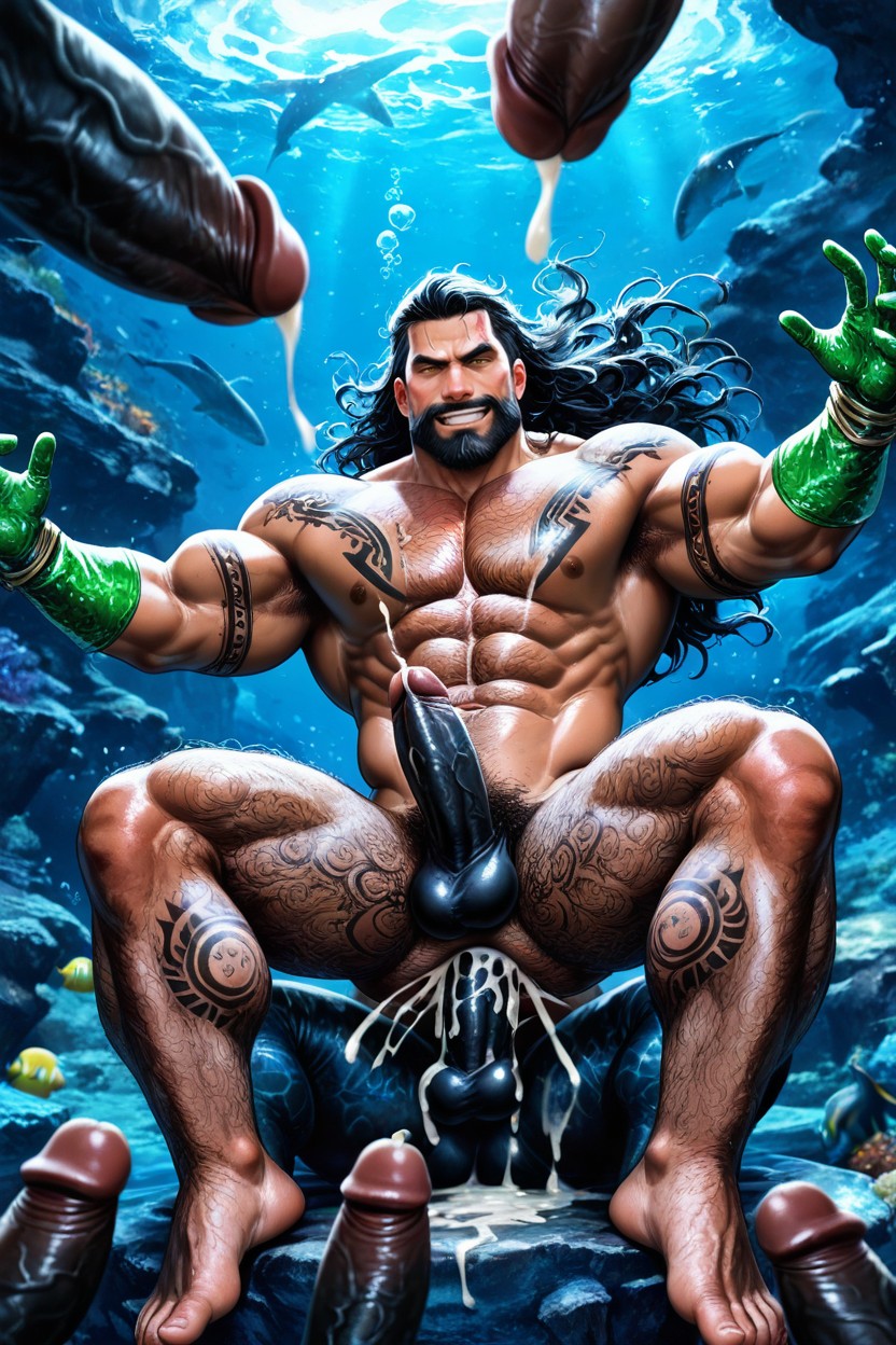 Riding Cock, Muscular Man, Cum On Cock Porno IA Gay