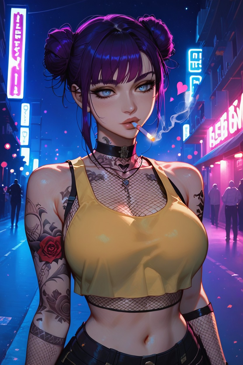 Holding A Cigarette, Bangs, Smoking Hentai AI Porn