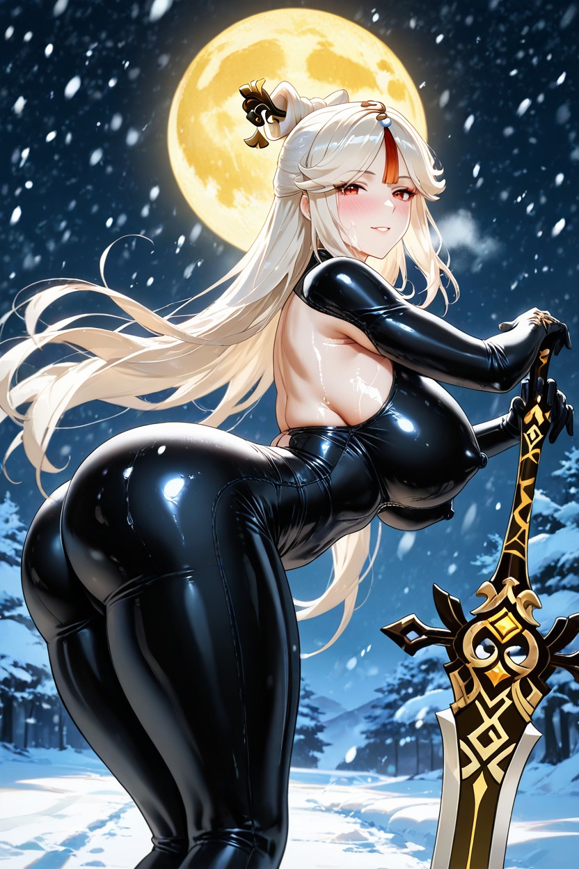 Blushing Cheeks, Night, Horny Face Hentai AI Porn