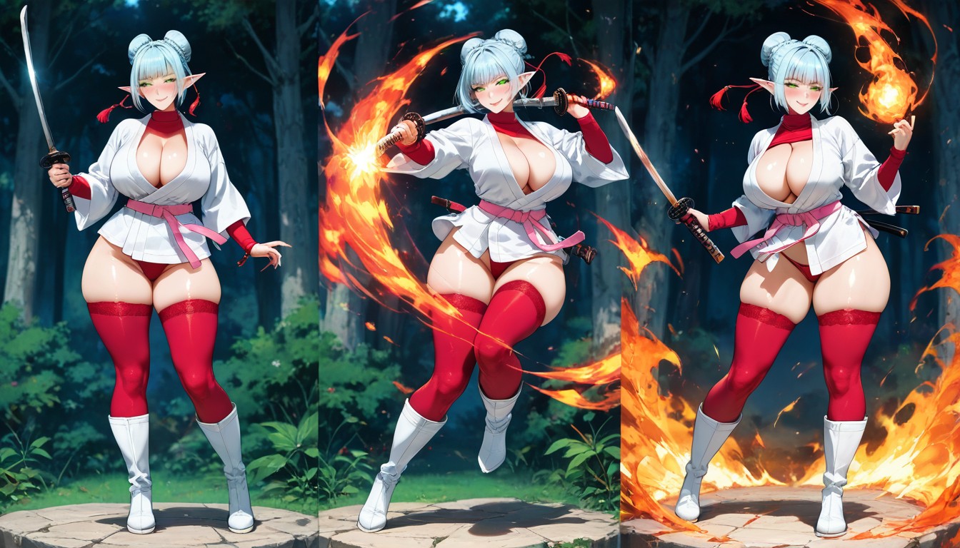 Dynamic Pose, No Bra, 18+ Hentai AI Porn