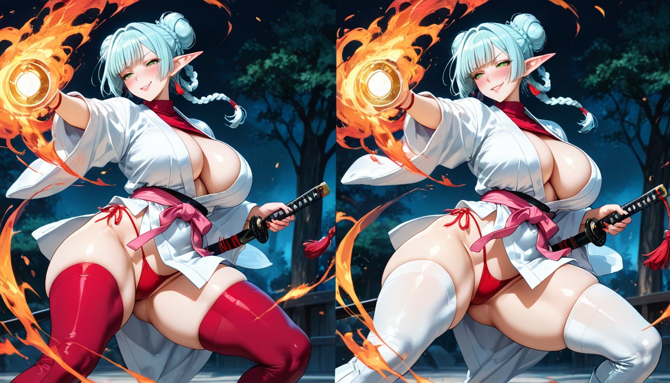 Swinging A Black Katana, K, Beautiful Woman Hentai AI Porn