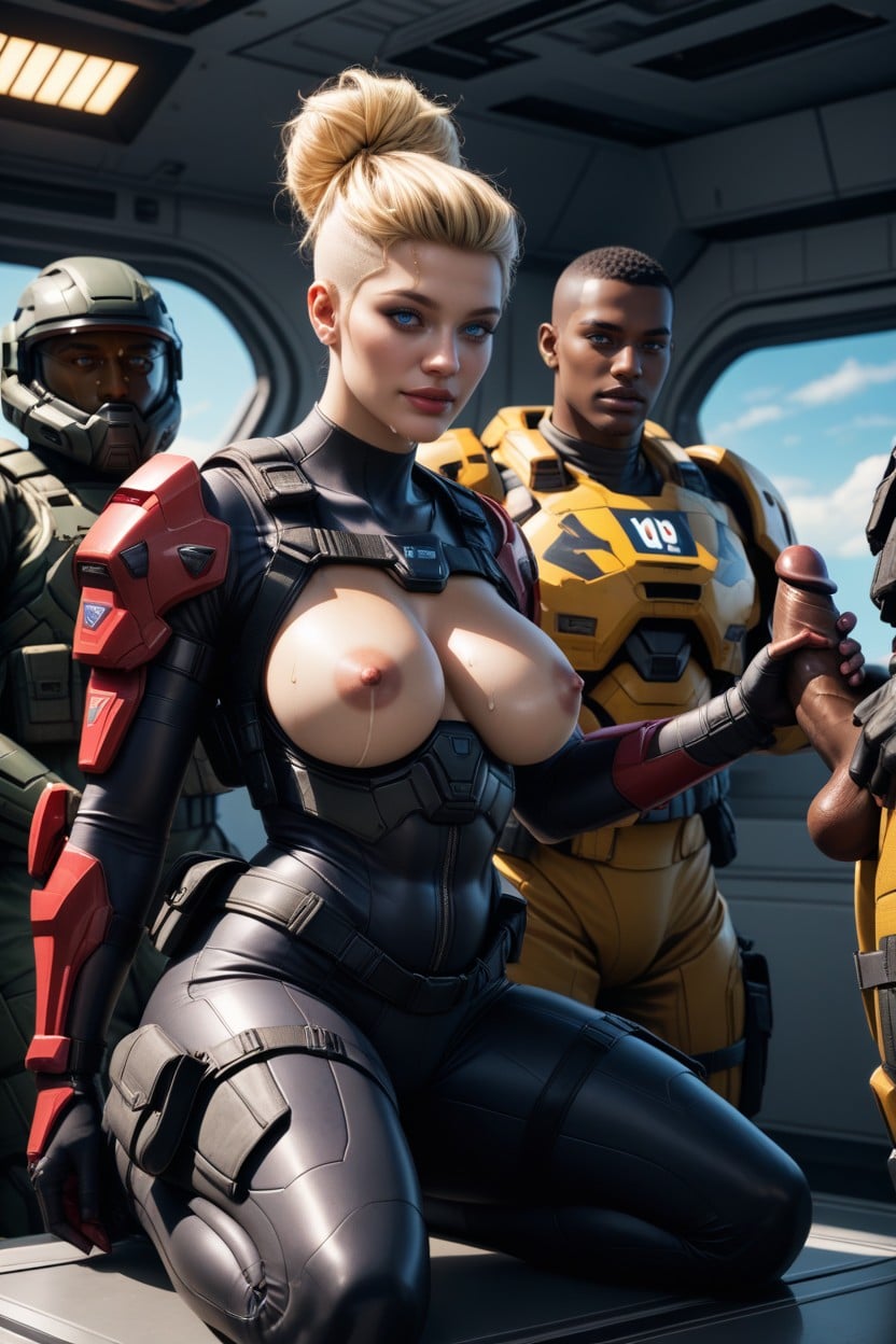 Space Station, Female Spartan From Halo Series, Pixie Cut AI Porn