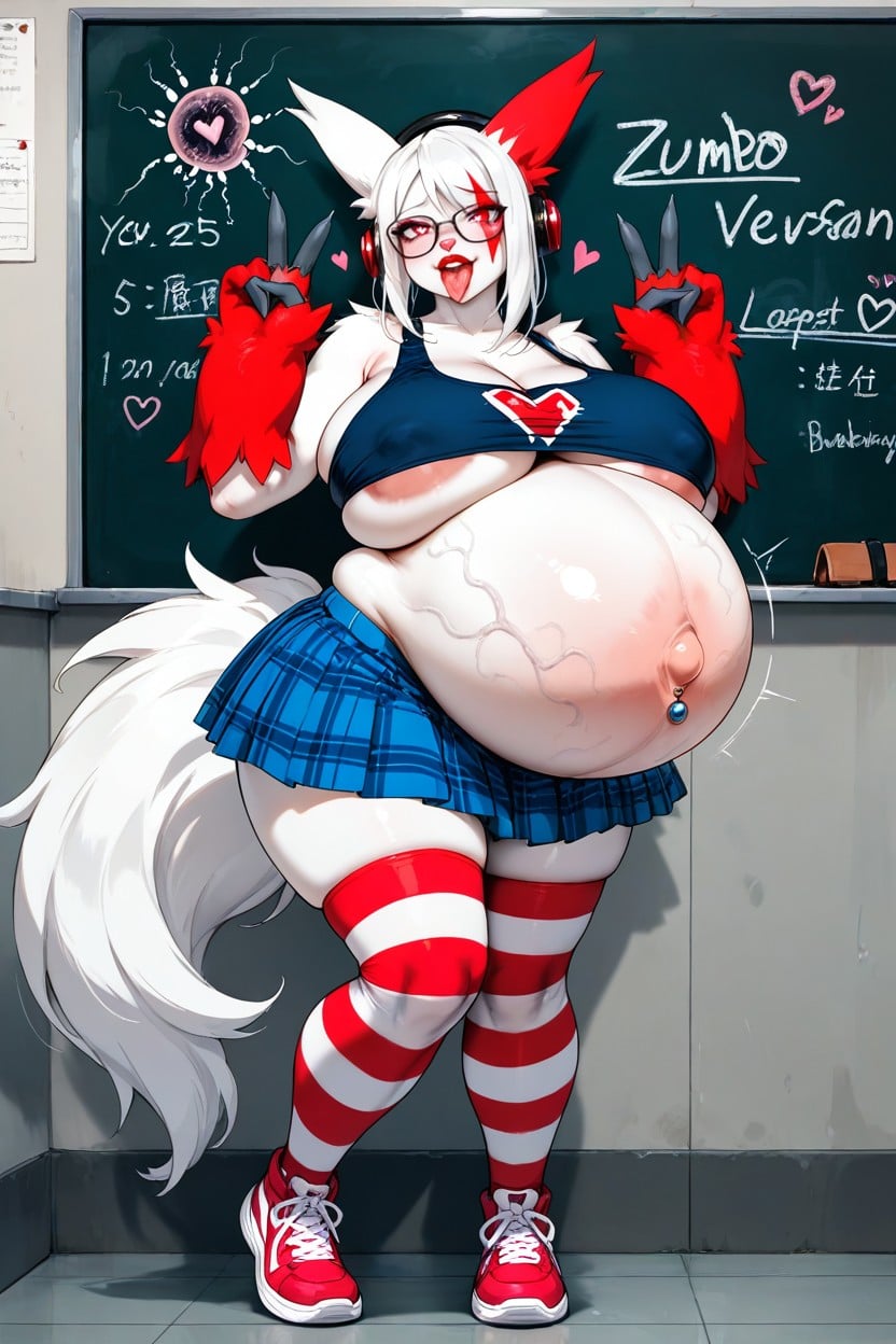 Perfect Round Fake Boobs, Zangoose Tail, Glasses Hentai AI Porn