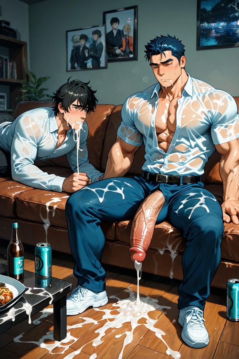 Hyper Penis, Musculosa, Unhappy Porno gay IA