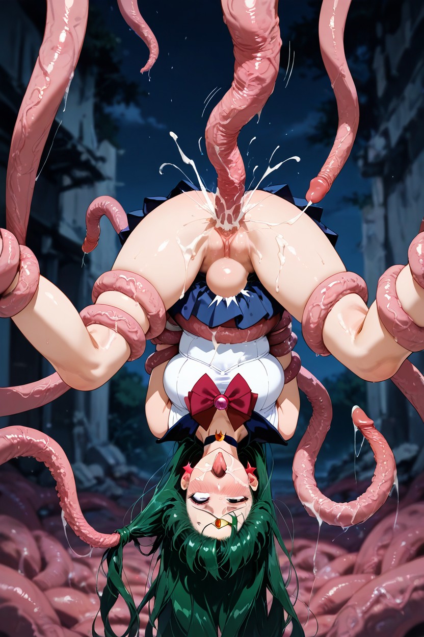 Tongue Sticking Out, Tentacle Sex, Held Above The Ground Hentai AI Porn