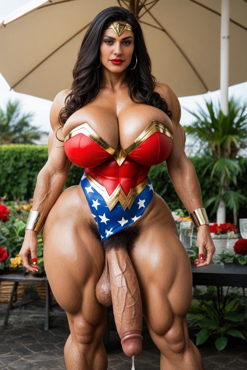 Large Hips, Excessively Hairy Balls, Gazebo Shemale AI Porn