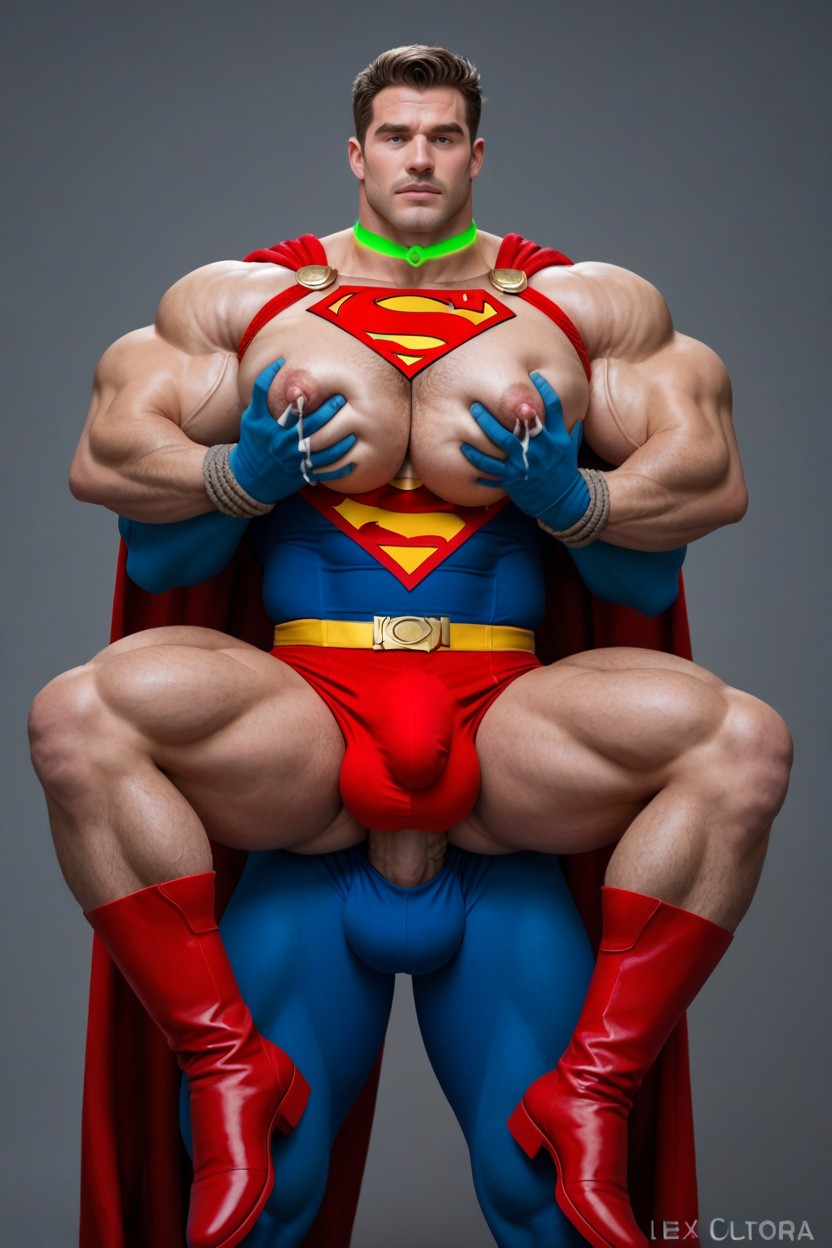 Lex Luthor Grabbing Boobs, Green Glowing Neck Choker, Red Briefs KI Schwulenporno
