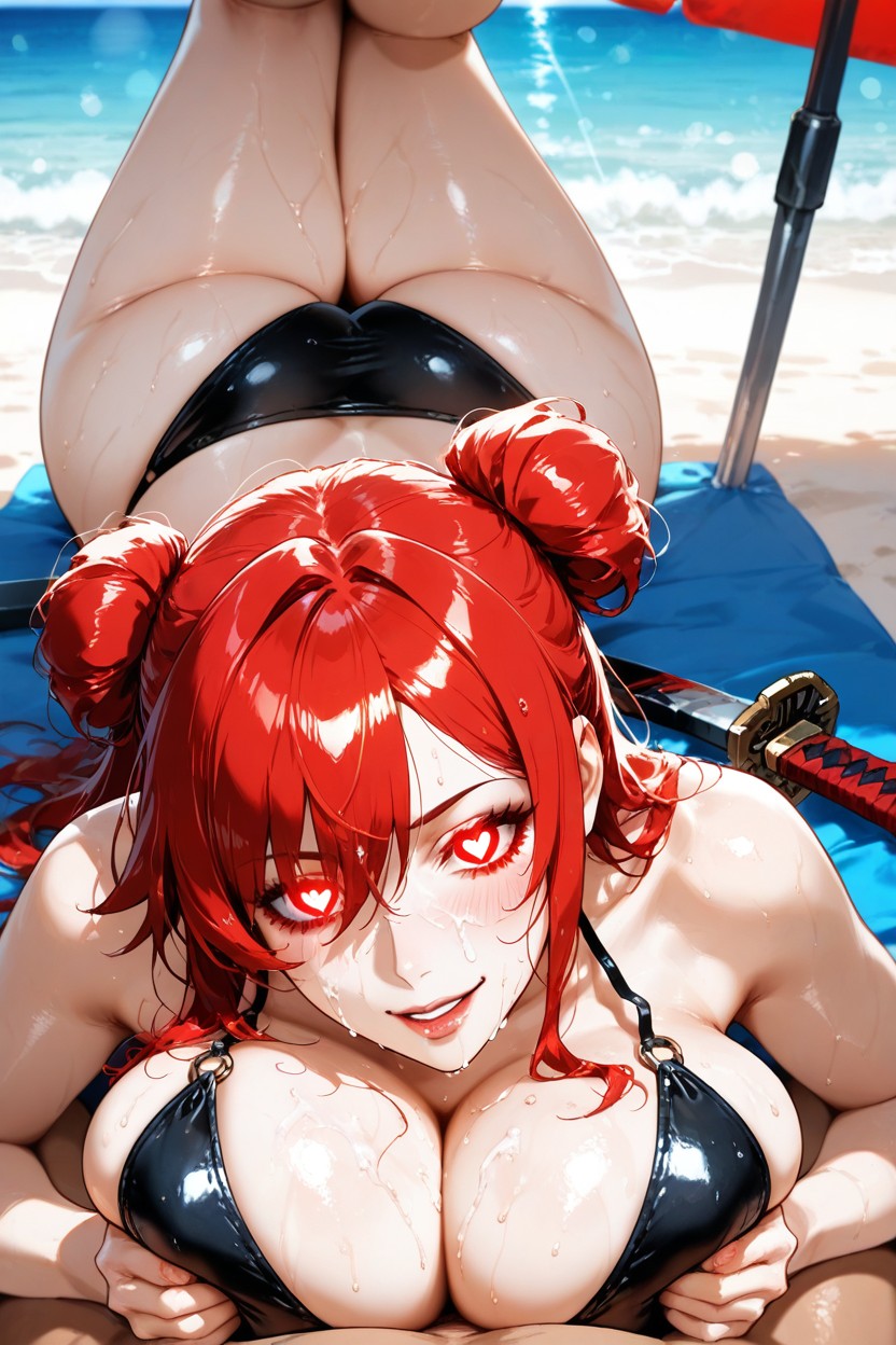 Swings A Katana, Red Eyes, Perfect Figure Hentai AI Porn