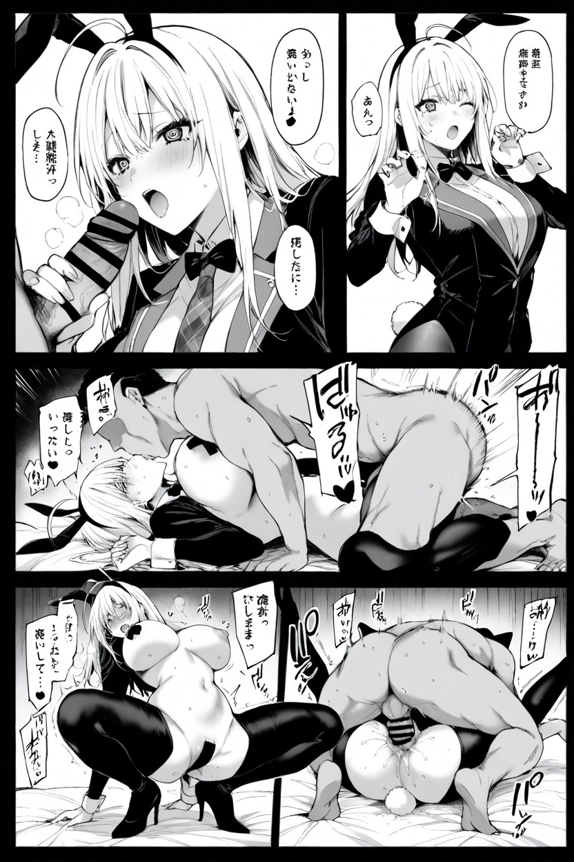 Heart Shape Tape, One Eye Closed, Sitting On A Man Hentai AI Porn