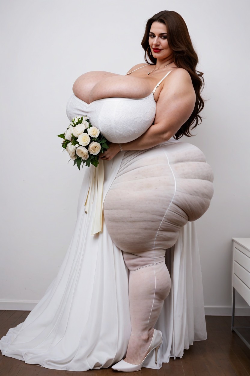 Big Belly, Wedding Dress, Beautiful AI Porn