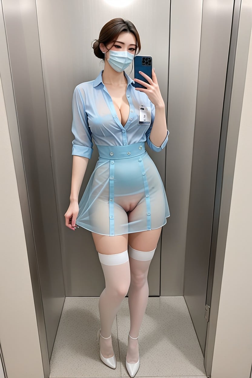 Head Following Phone, Beautiful Korean Idol Face, Corps Entier Porno IA Asiatique
