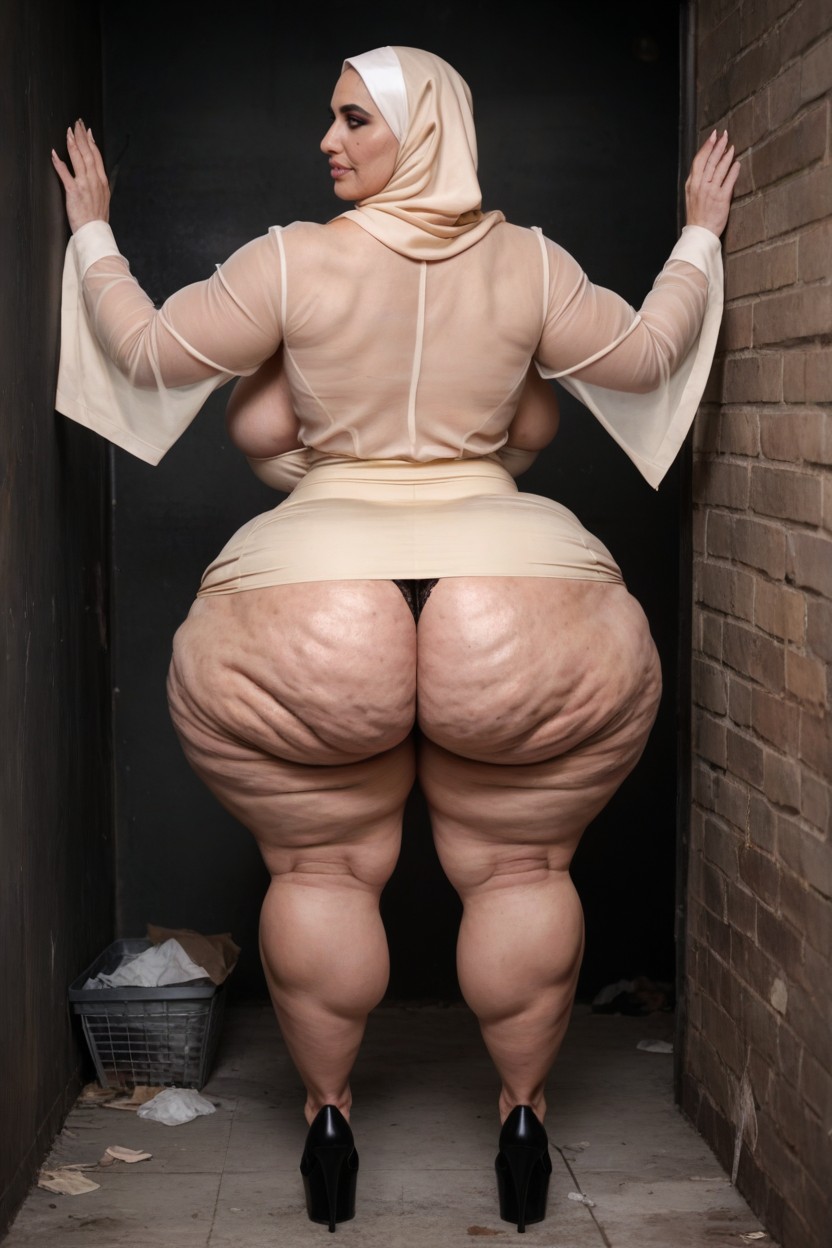 Massive Calves, From Above, Rear View AI Porn