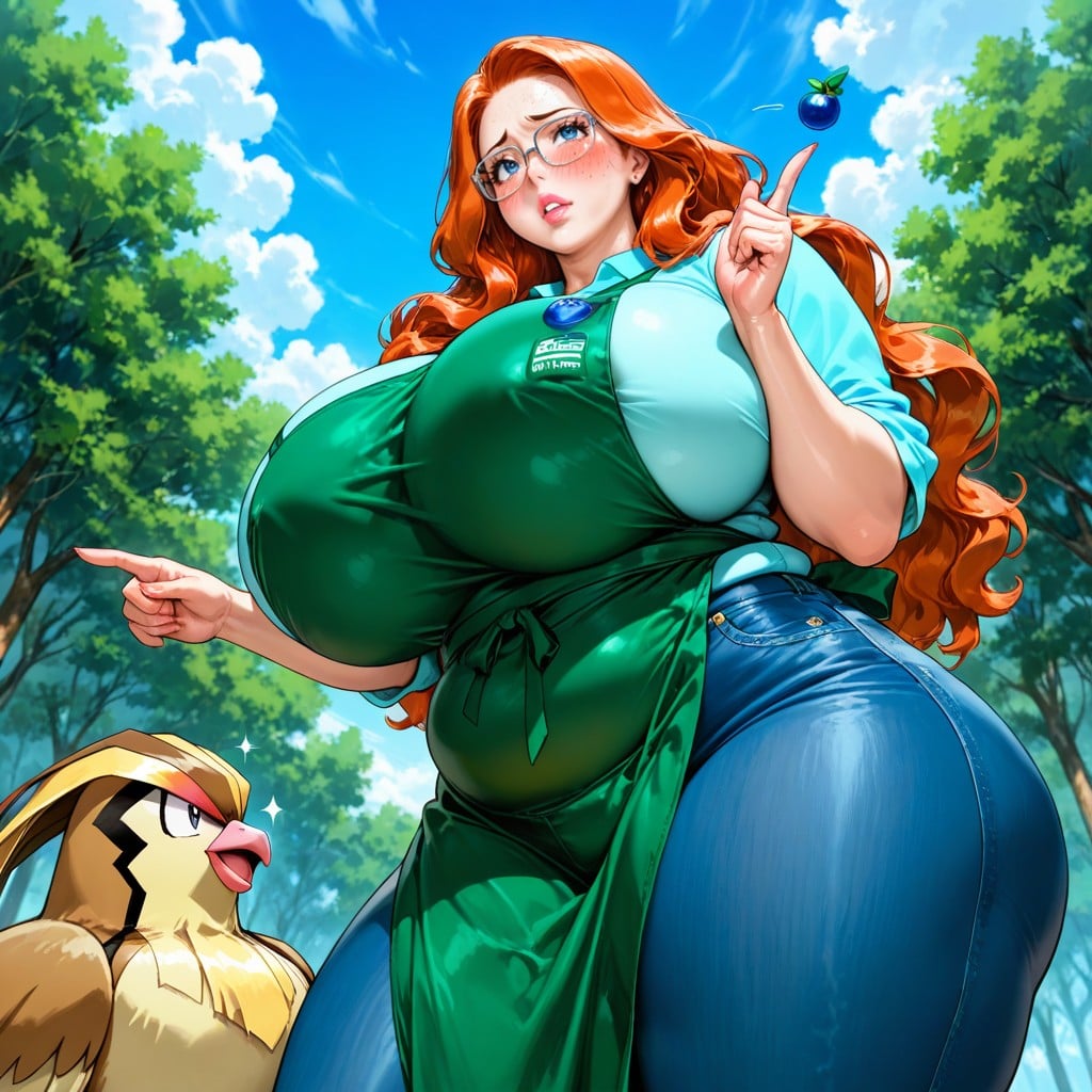 Pidgey Flying In The Sky, Slightly Parted Lips, Forest Clearing Hentai AI Porn