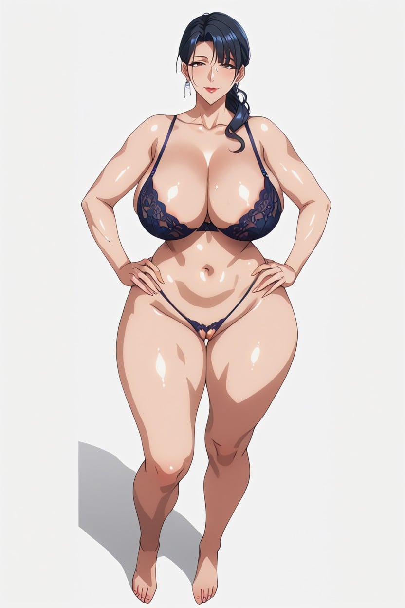 Black Hair, Bangs, Big Round Ass Hentai AI Porn