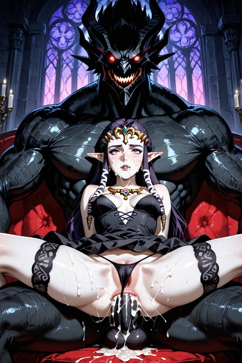 Tensed Face, Long Hair, Lap Dance Position Hentai AI Porn