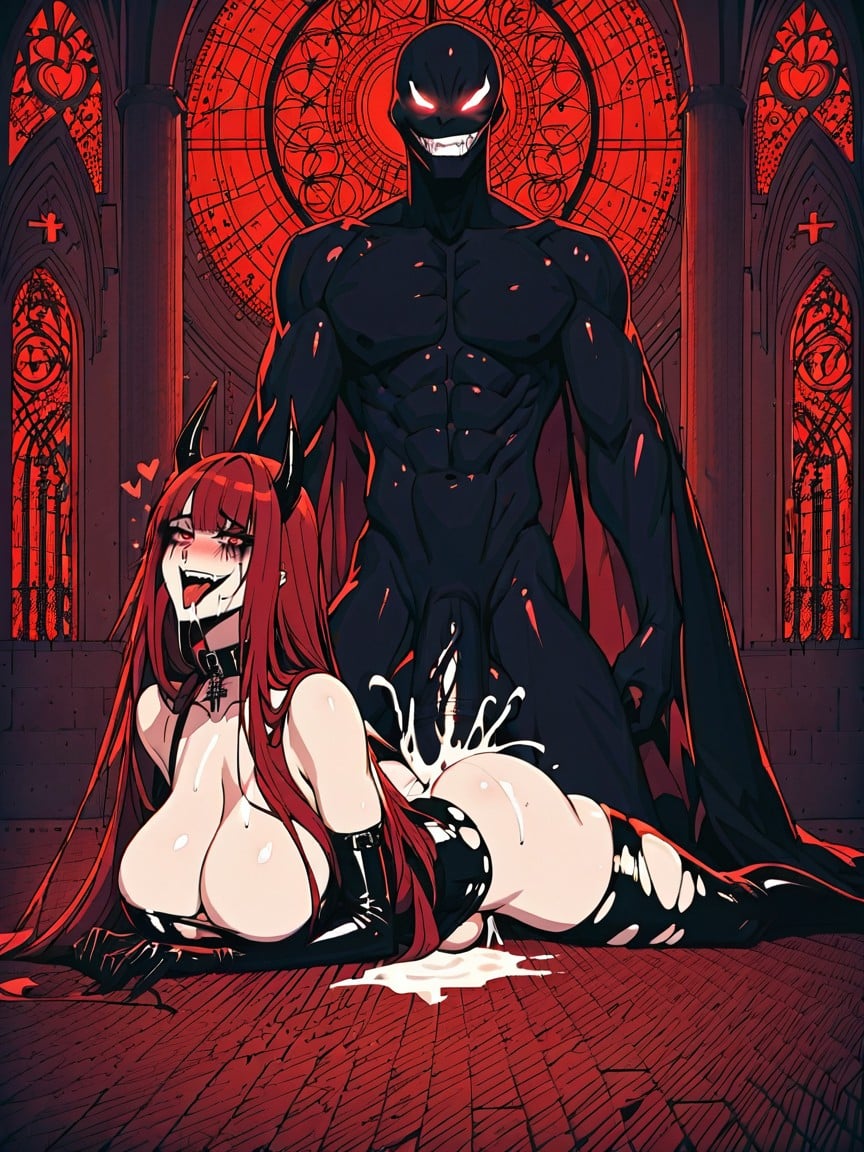 Massive Cleavage, Cleavage, Eyes Half Closed Hentai AI Porn