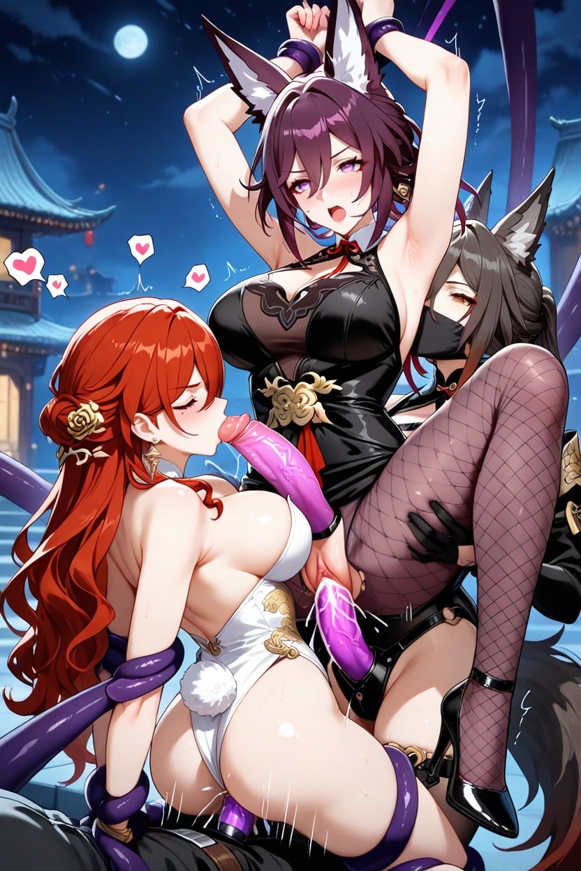 Night, Spitroast, Motion Lines Hentai AI Porn