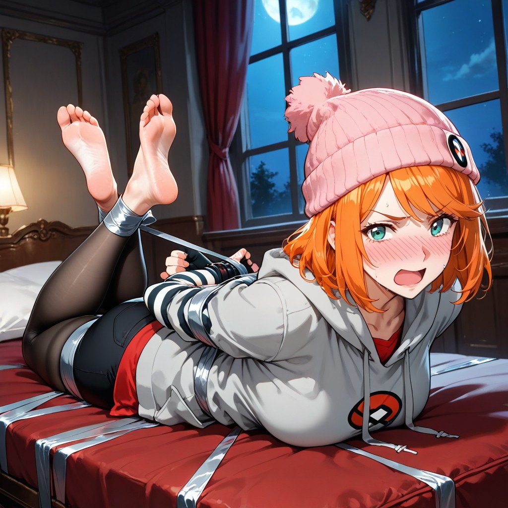 Laying On Stomach, Barefoot, Blue Jean Hentai AI Porn