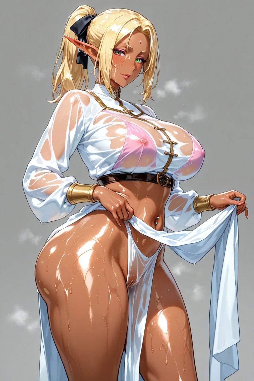 Athletic Legs, Oiled Skin, Voluptuous AI Porn
