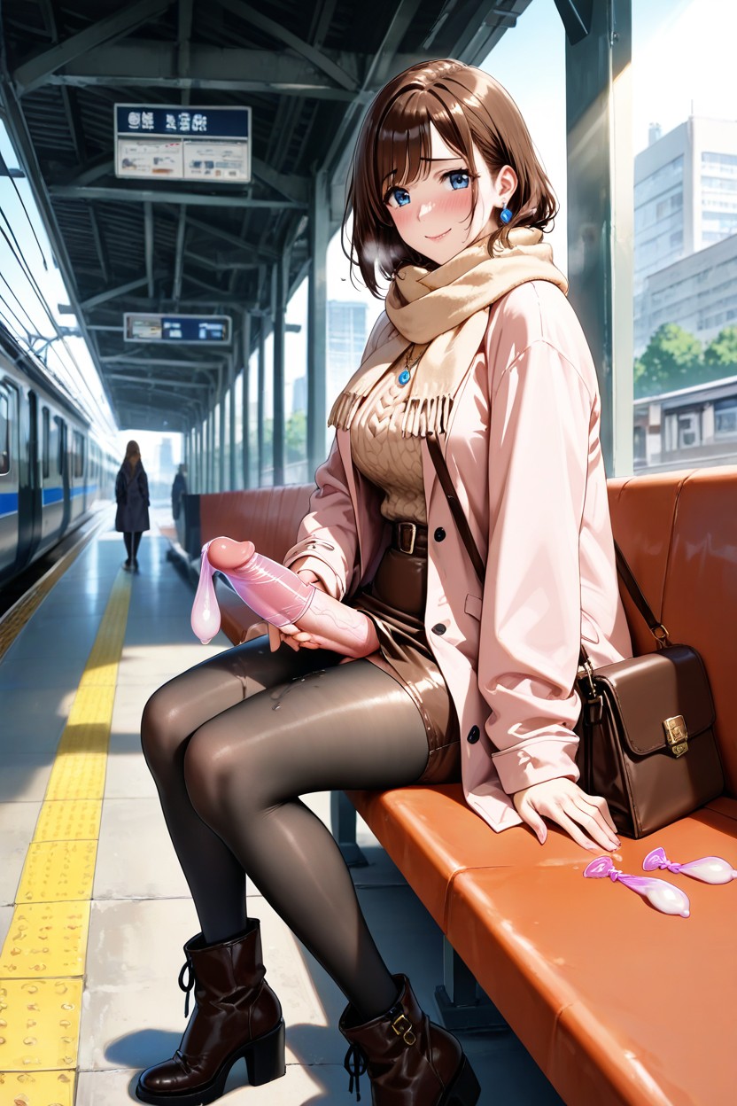 Detailed, Japanese Futanari Woman, Skinny Hentai AI Porn