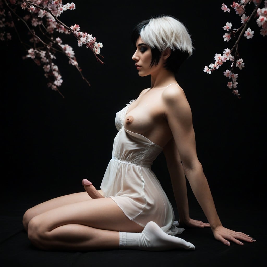 Caucasian, Small Breasts, Side View Shemale AI Porn