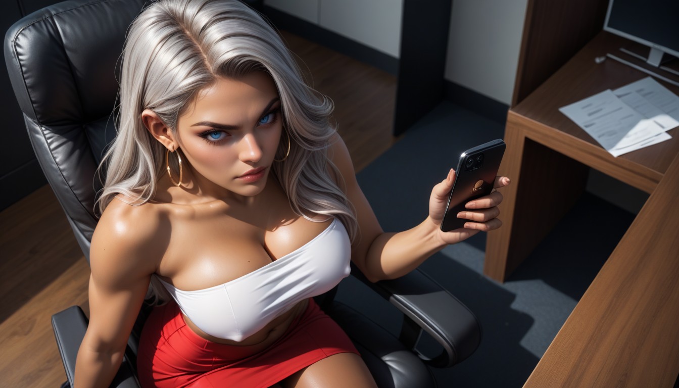 Eyes Half Closed, Erect Nipples, Ash Hair AI Porn