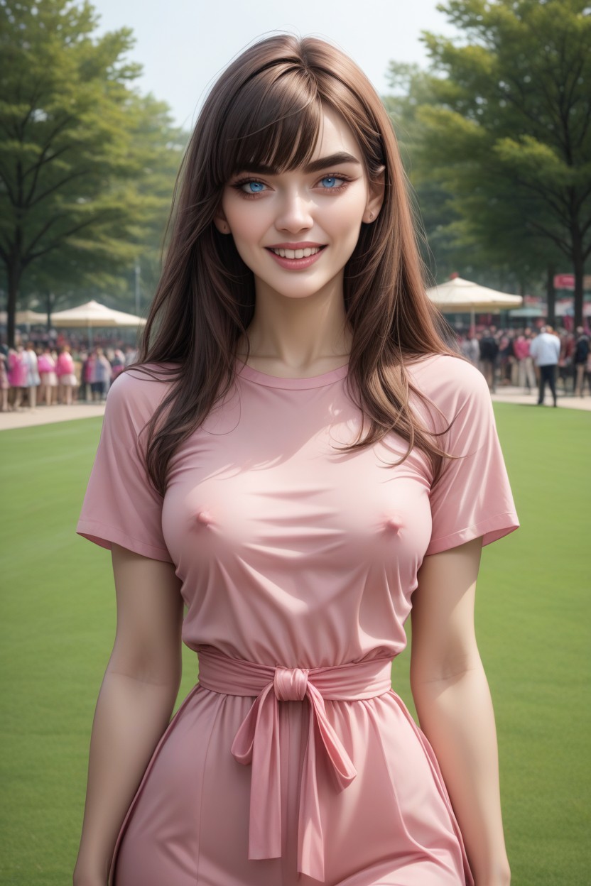 Cute, Blue Eyes, Pink Lipstick AI Porn