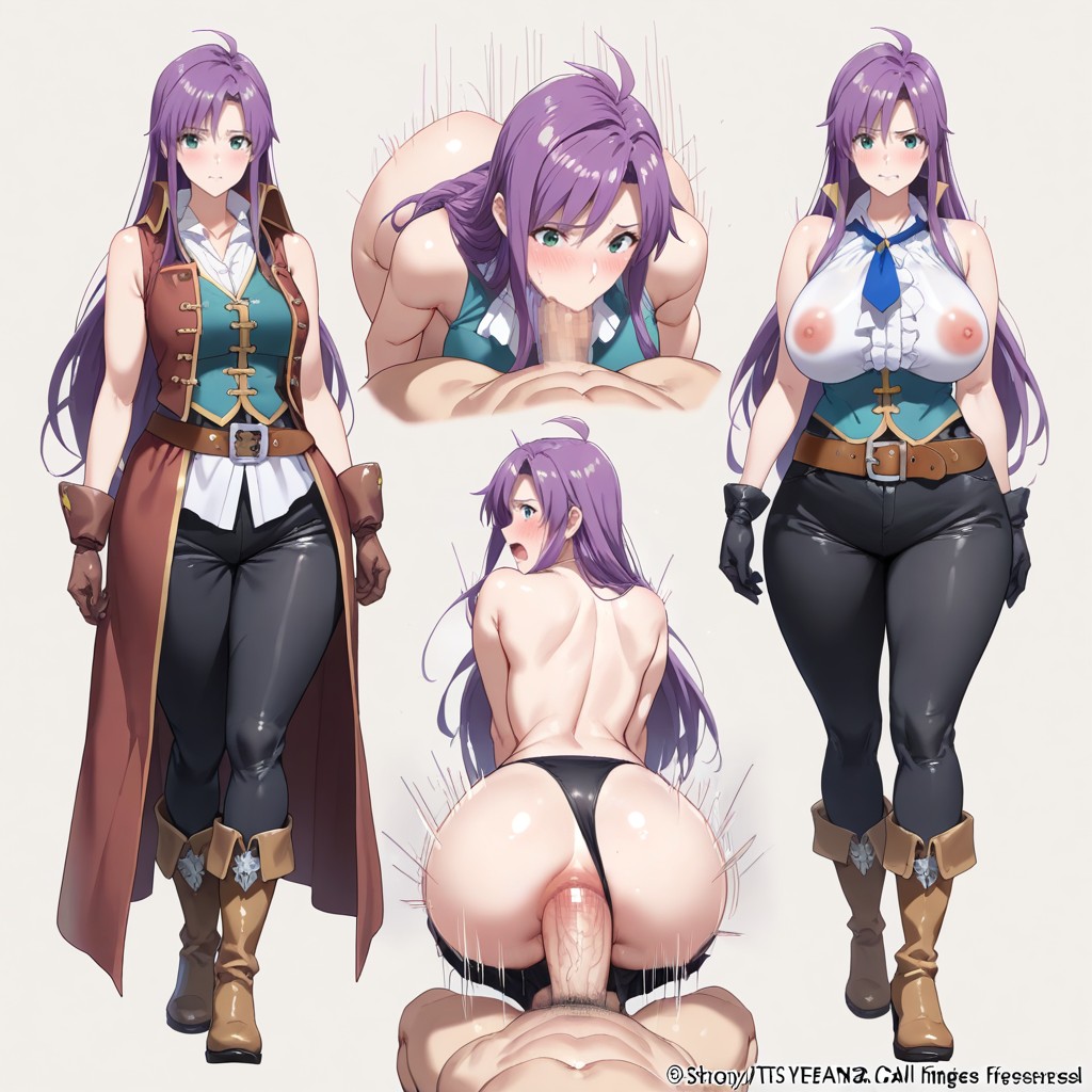Insanely Long Elegant Legs, Grope, Crotchless Panties Hentai AI Porn
