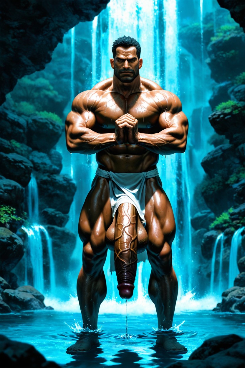 Aube, High Contrast, Exposed Huge Heavy Testicles Porno IA Gay