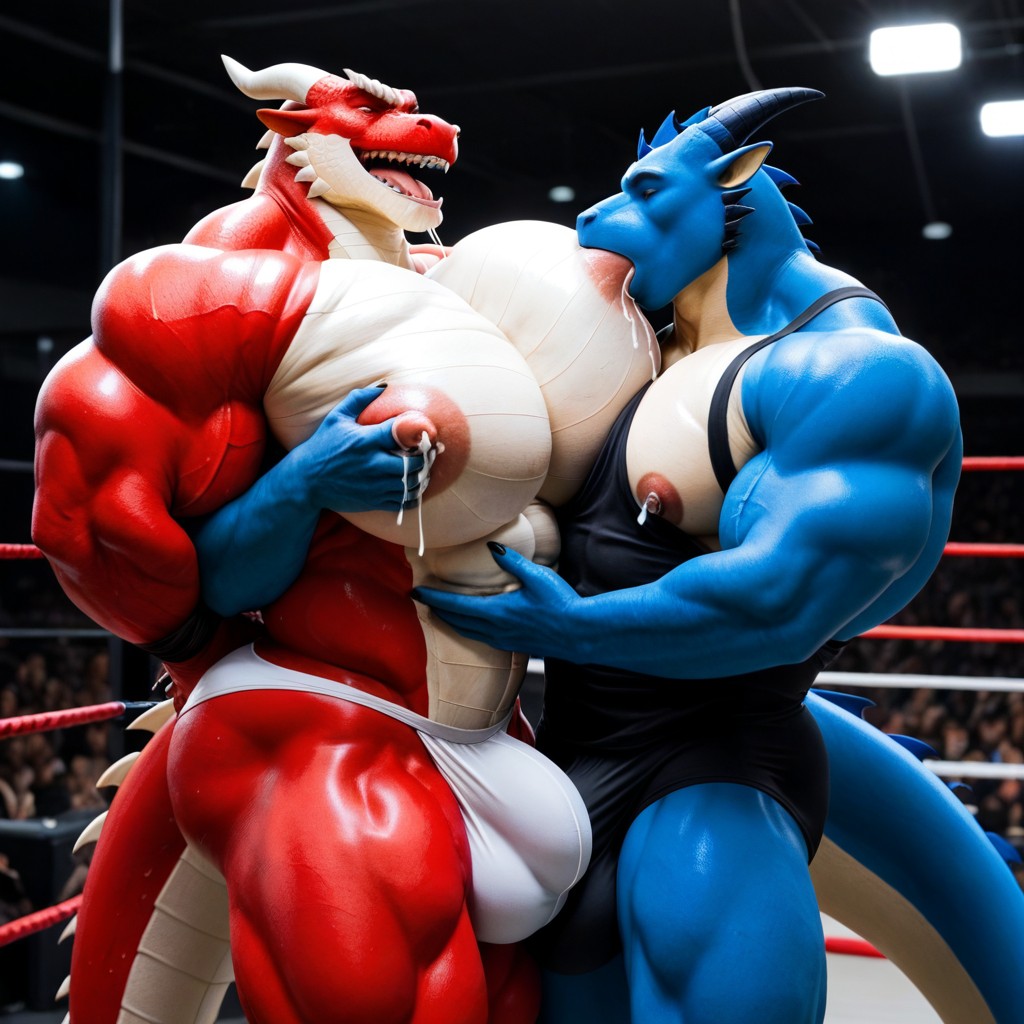 Pec Garrbing, Oiled Skin, Hyper Breasts Porno IA Gay
