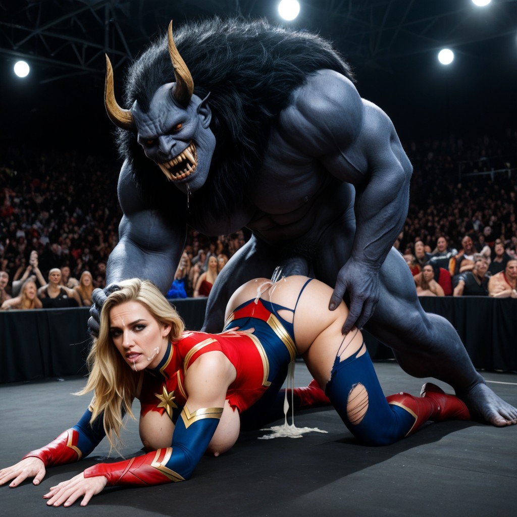 Captain Marvel, Full Body, Torn Clothes AI Porn