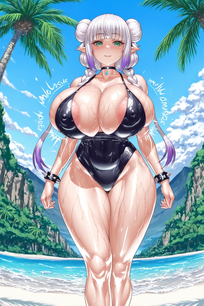 Hair Hairbun Blue, 18+, Green Eyes Hentai IA